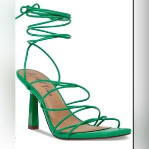 Green Strappy Women's Heels